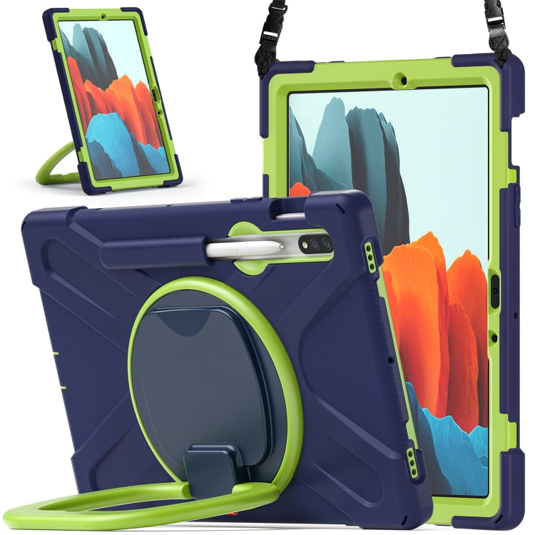 Silicone + PC Protective Case with Holder & Shoulder Strap, For Samsung Galaxy Tab S8 / Galaxy Tab S7 T870 / T875, For Samsung Galaxy Tab A7 10.4 (2020) T500 / T505, For iPad 9.7 inch (2018/2017), For Samsung Galaxy Tab A 8.0 (2019) T290 / T295