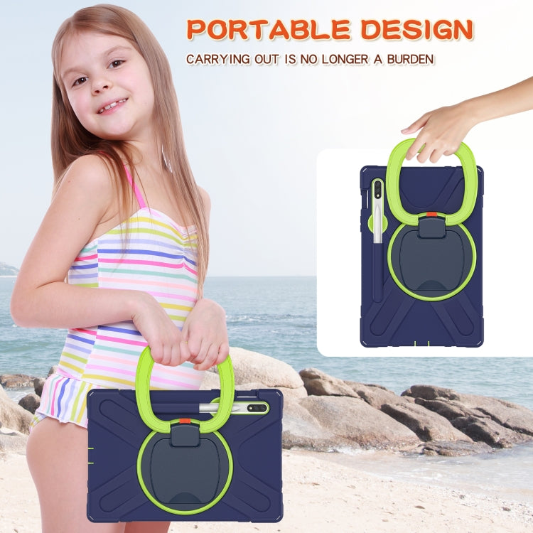 Silicone + PC Protective Case with Holder & Shoulder Strap, For Samsung Galaxy Tab S8 / Galaxy Tab S7 T870 / T875, For Samsung Galaxy Tab A7 10.4 (2020) T500 / T505, For iPad 9.7 inch (2018/2017), For Samsung Galaxy Tab A 8.0 (2019) T290 / T295