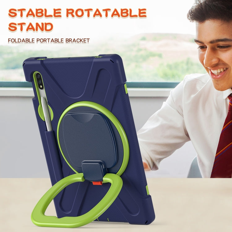 Silicone + PC Protective Case with Holder & Shoulder Strap, For Samsung Galaxy Tab S8 / Galaxy Tab S7 T870 / T875, For Samsung Galaxy Tab A7 10.4 (2020) T500 / T505, For iPad 9.7 inch (2018/2017), For Samsung Galaxy Tab A 8.0 (2019) T290 / T295
