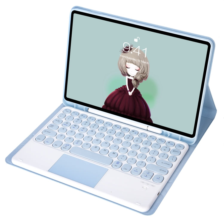 YT098B-A Detachable Candy Color Skin Feel Texture Round Keycap Bluetooth Keyboard Leather Case with Touch Control For iPad Air 11 2024 / 2025 / Air 4 10.9 2020 / Air 5 10.9 2022 (Purple), For  iPad Air 11 2024 / 2025 / Air 4 10.9 2020 / Air 5 10.9 2022...