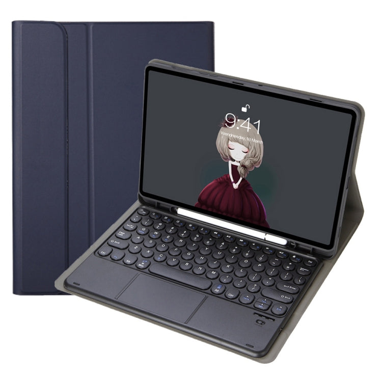 YA098B-A Detachable Lambskin Texture Round Keycap Bluetooth Keyboard Leather Case with Touch Control & Pen Slot & Stand, For iPad Air 5 / 4 10.9 inch 2020 / Pro 11 inch 2020 / 2018, For iPad 10.2 (2020) & (2019) / Air 3 10.5 inch / Pro 10.5 inch�������...
