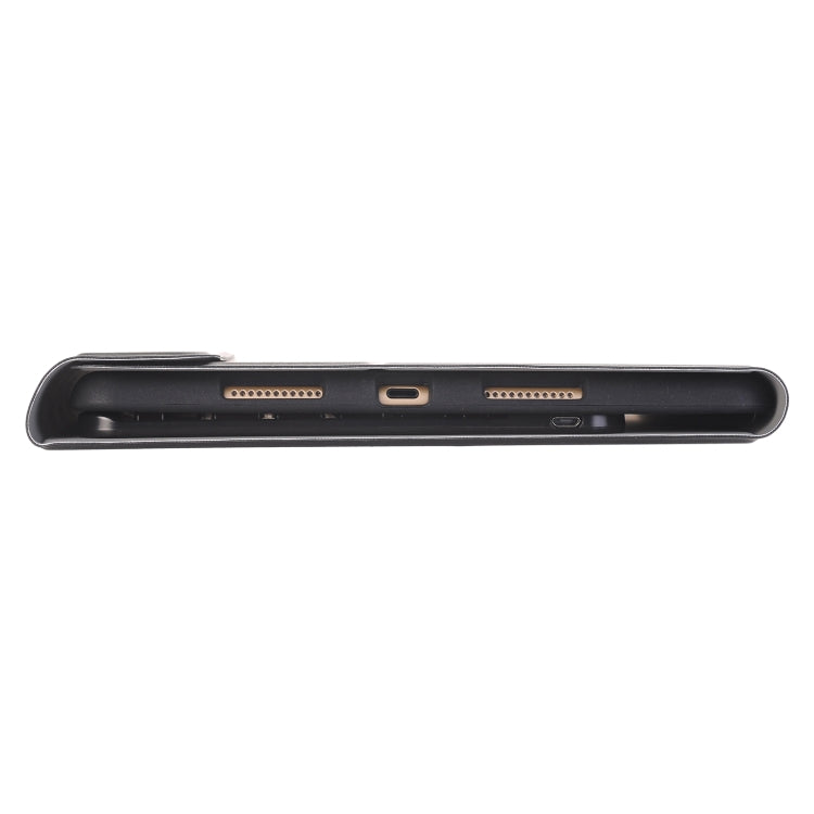 YA098B Detachable Lambskin Texture Round Keycap Bluetooth Keyboard Leather Case with Pen Slot & Stand