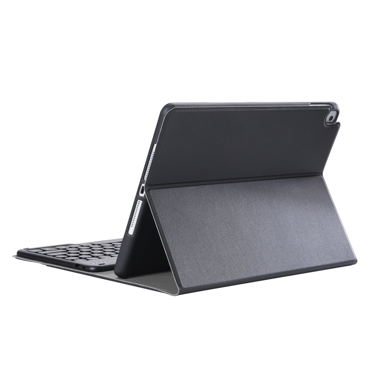 YA098B Detachable Lambskin Texture Round Keycap Bluetooth Keyboard Leather Case with Pen Slot & Stand