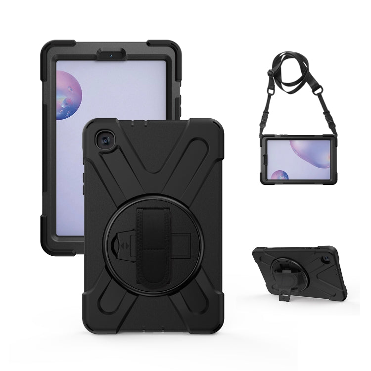 Shockproof Colorful Silicone + PC Protective Case with Holder & Shoulder Strap & Hand Strap