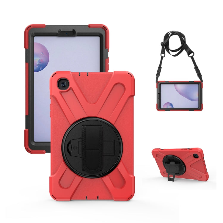 Shockproof Colorful Silicone + PC Protective Case with Holder & Shoulder Strap & Hand Strap