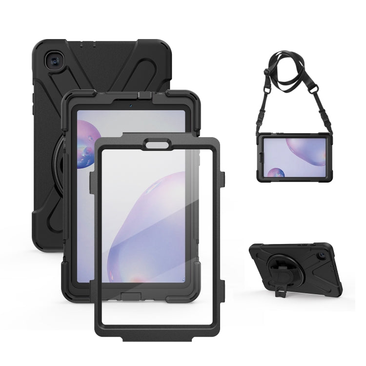 Shockproof Colorful Silicone + PC Protective Case with Holder & Shoulder Strap & Hand Strap & Screen Protector