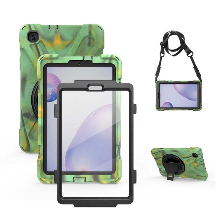 Shockproof Colorful Silicone + PC Protective Case with Holder & Shoulder Strap & Hand Strap & Screen Protector