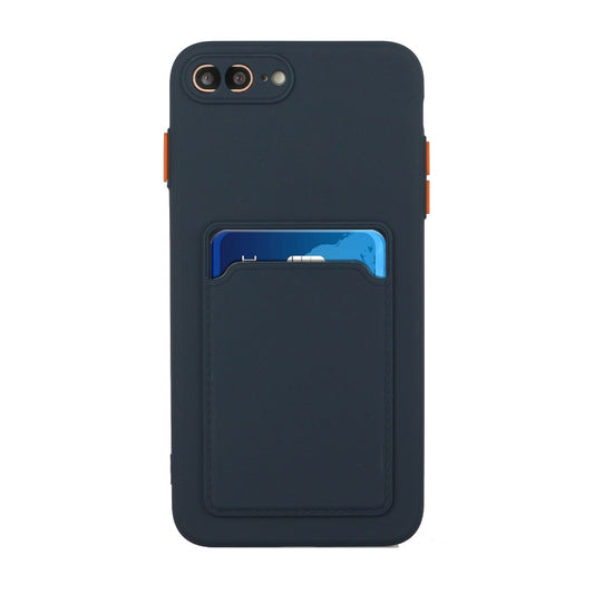 Protective iPhone 8 Plus case featuring dual card slot storage design