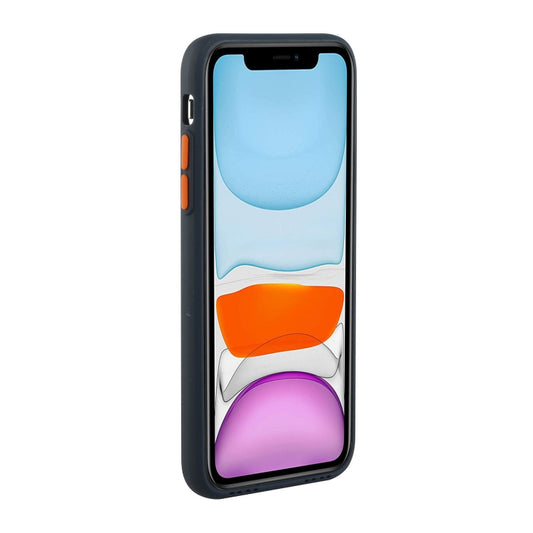 iPhone 12 Pro case rear view showing dual card slots and reinforced corners