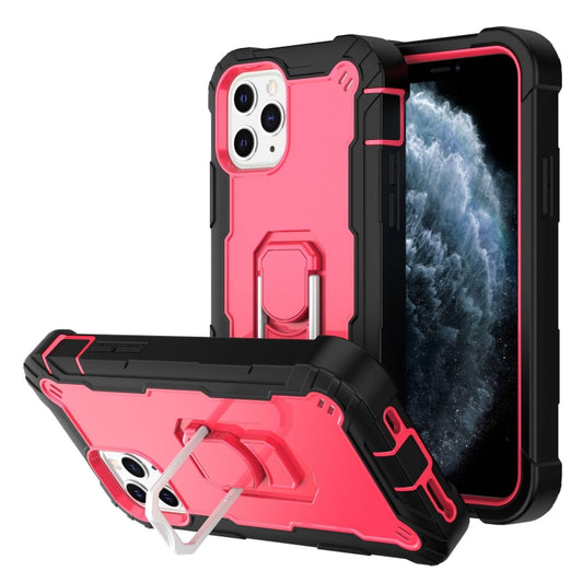 iPhone 11 Pro Max shockproof case with rotating holder, 3-layer PC rubber protection