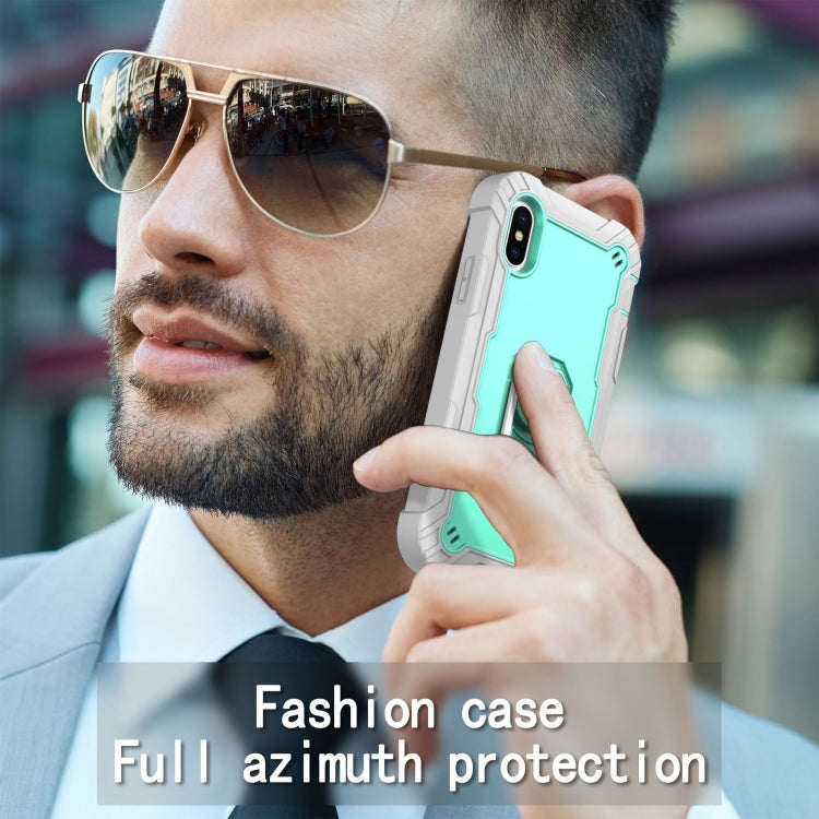 PC + Rubber 3-layers Shockproof Protective Case with Rotating Holder, For iPhone XS / X, For iPhone XR