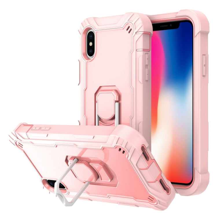 PC + Rubber 3-layers Shockproof Protective Case with Rotating Holder, For iPhone XS / X, For iPhone XR