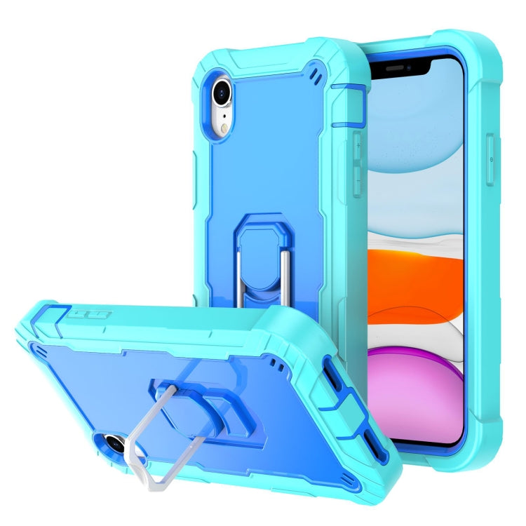 PC + Rubber 3-layers Shockproof Protective Case with Rotating Holder, For iPhone XS / X, For iPhone XR