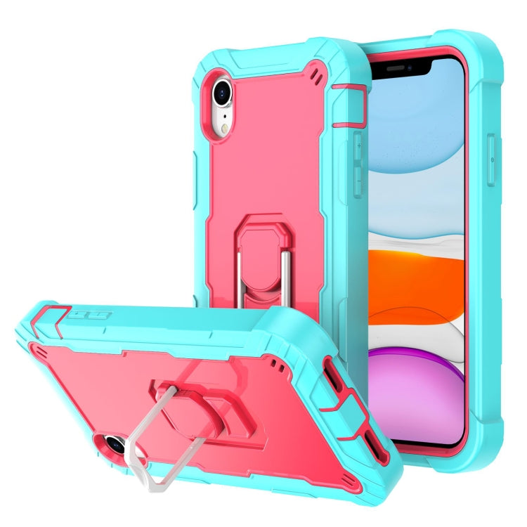 PC + Rubber 3-layers Shockproof Protective Case with Rotating Holder, For iPhone XS / X, For iPhone XR