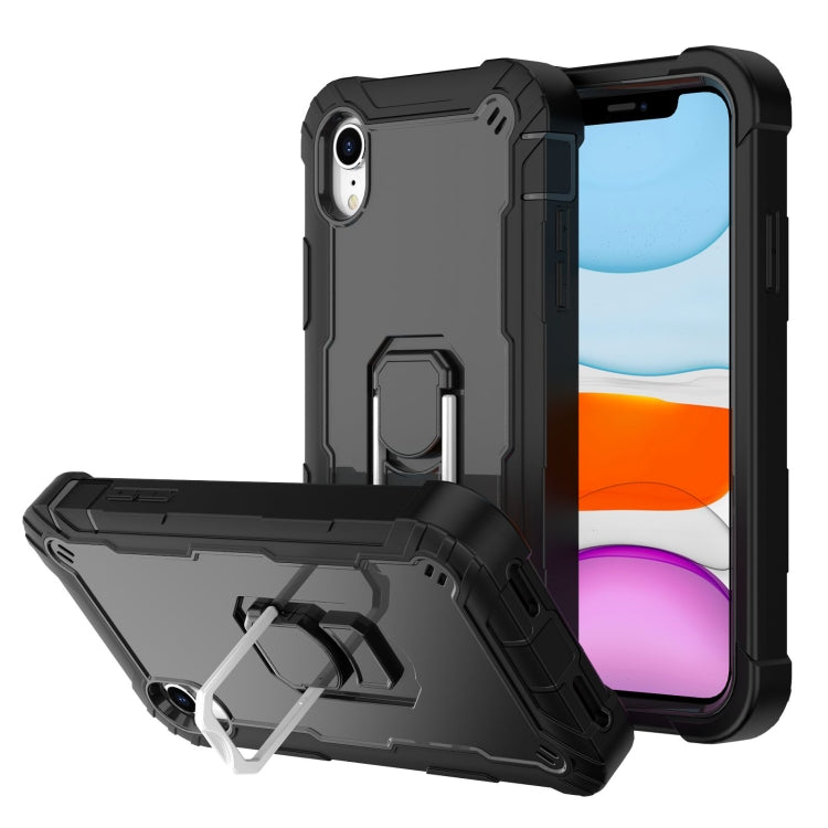 PC + Rubber 3-layers Shockproof Protective Case with Rotating Holder, For iPhone XS / X, For iPhone XR