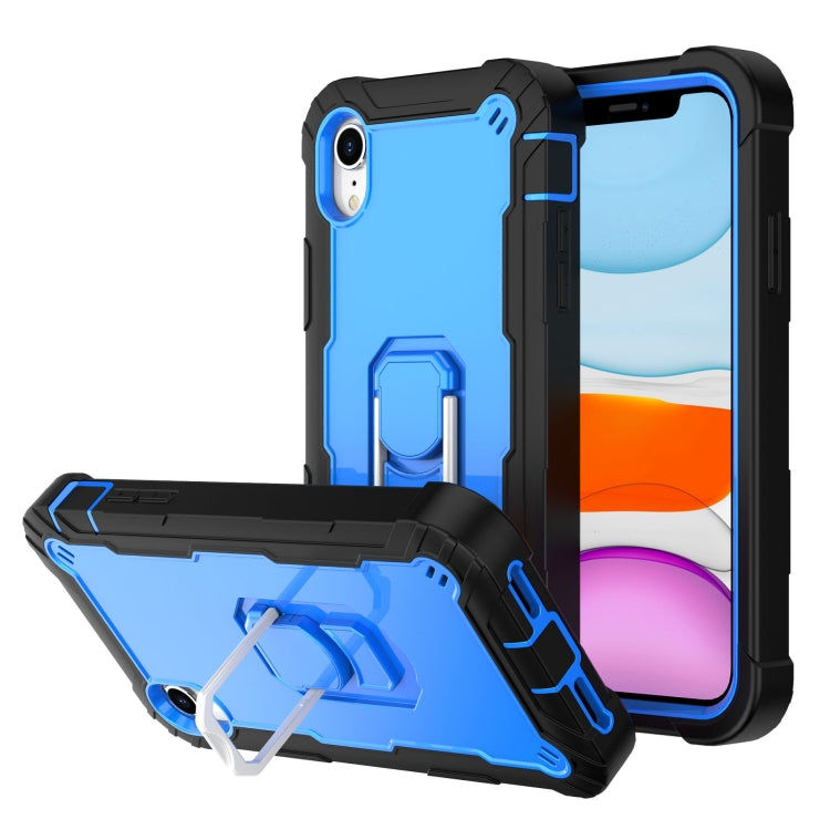 PC + Rubber 3-layers Shockproof Protective Case with Rotating Holder, For iPhone XS / X, For iPhone XR