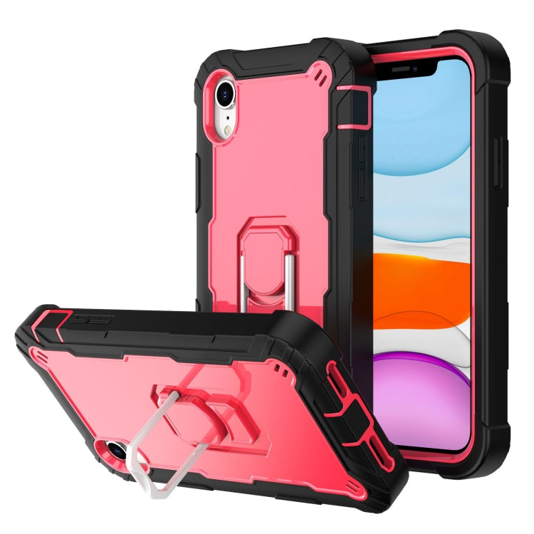 PC + Rubber 3-layers Shockproof Protective Case with Rotating Holder, For iPhone XS / X, For iPhone XR