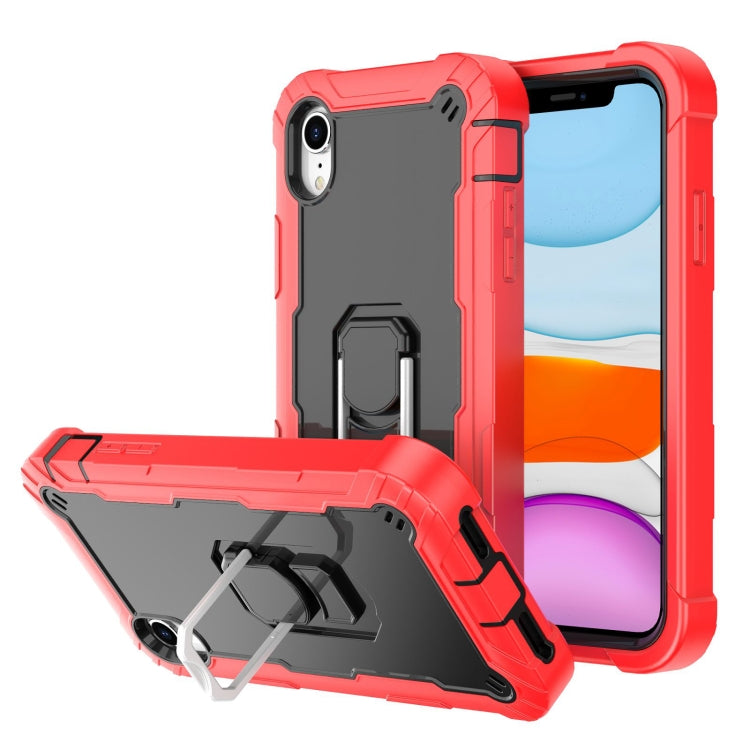PC + Rubber 3-layers Shockproof Protective Case with Rotating Holder, For iPhone XS / X, For iPhone XR