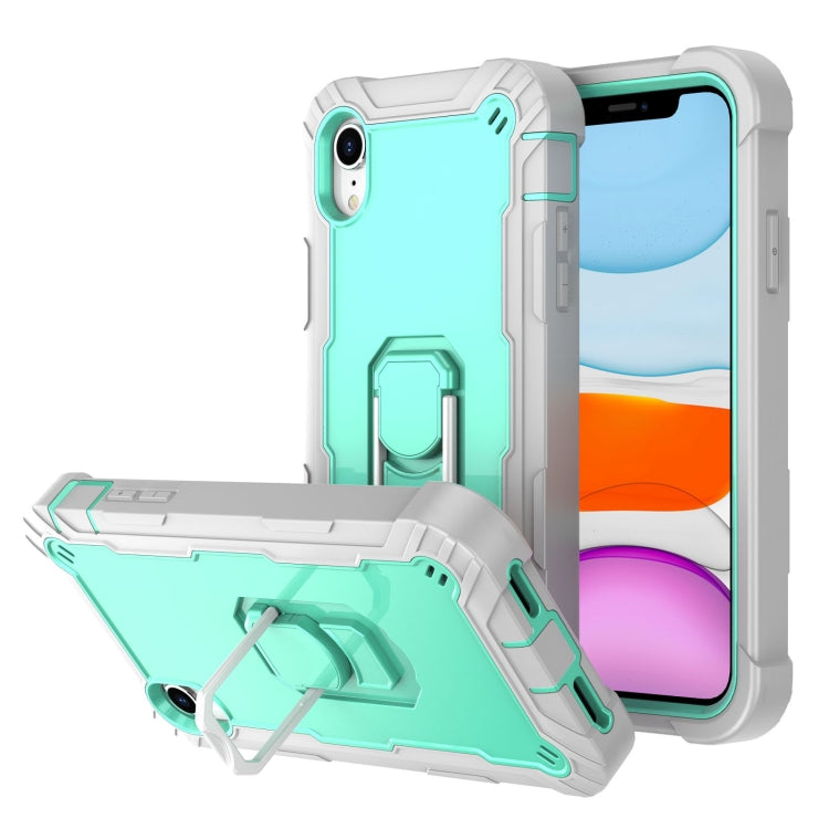 PC + Rubber 3-layers Shockproof Protective Case with Rotating Holder, For iPhone XS / X, For iPhone XR