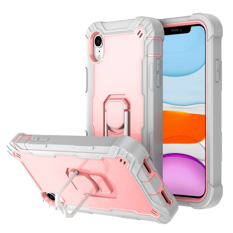PC + Rubber 3-layers Shockproof Protective Case with Rotating Holder, For iPhone XS / X, For iPhone XR