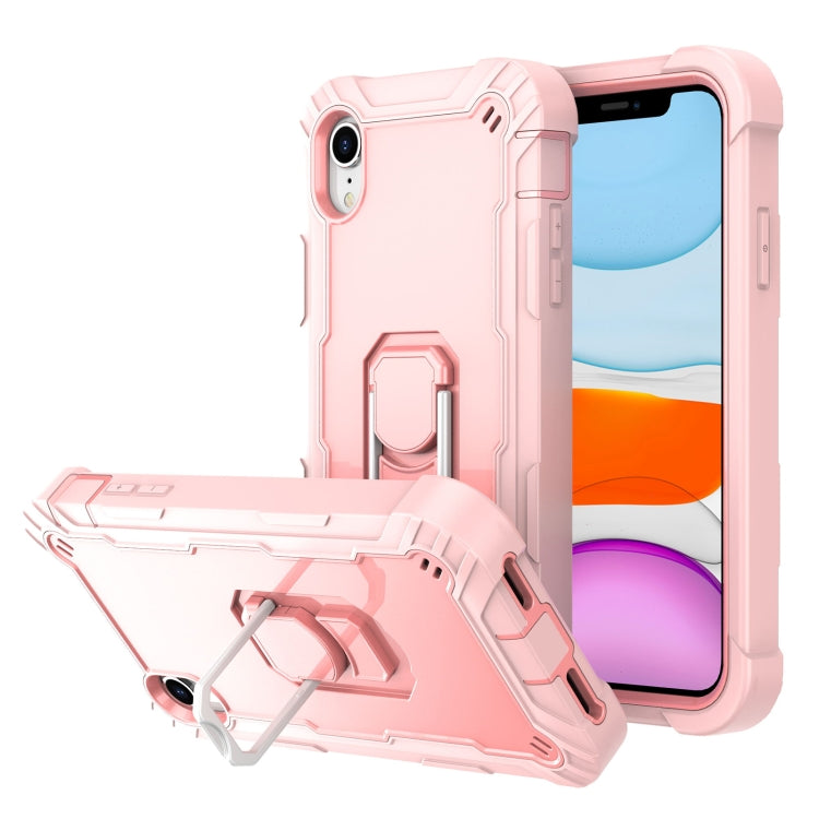 PC + Rubber 3-layers Shockproof Protective Case with Rotating Holder, For iPhone XS / X, For iPhone XR