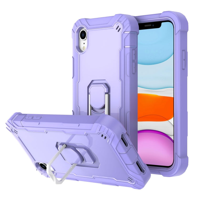 PC + Rubber 3-layers Shockproof Protective Case with Rotating Holder, For iPhone XS / X, For iPhone XR