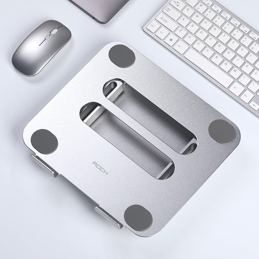 Portable MacBook holder stand featuring premium aluminum alloy construction and ventilation support