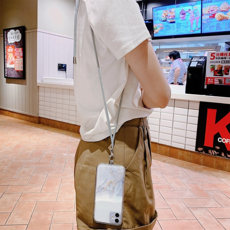 Hollow Marble Pattern TPU Shockproof Protective Case with Neck Strap Rope, For iPhone XS / X, For iPhone XR, For iPhone XS Max, For iPhone 11