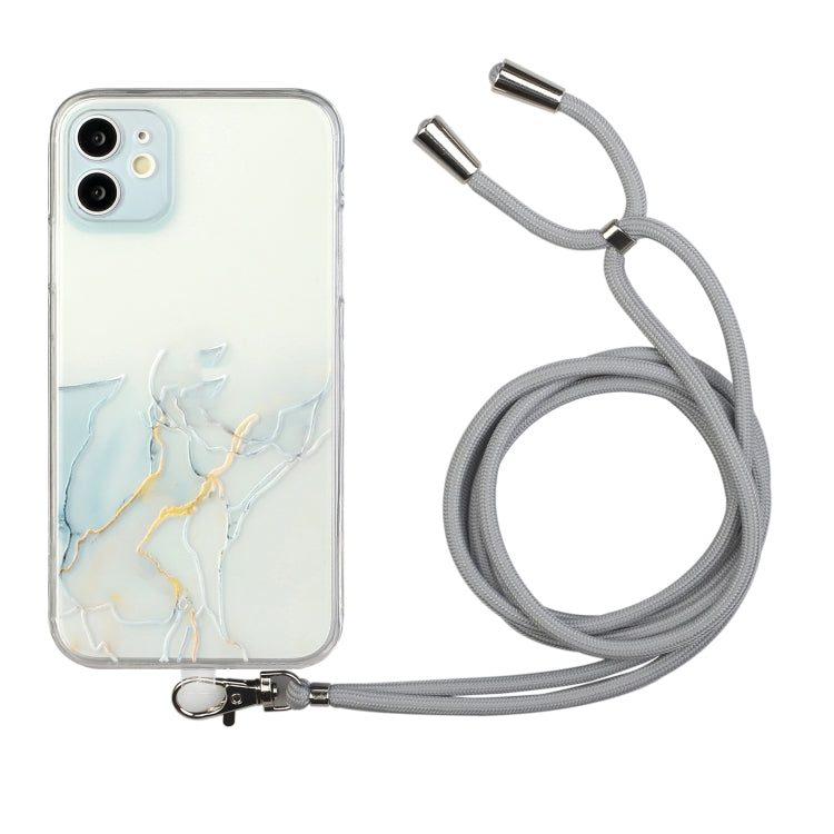 Hollow Marble Pattern TPU Shockproof Protective Case with Neck Strap Rope, For iPhone XS / X, For iPhone XR, For iPhone XS Max, For iPhone 11