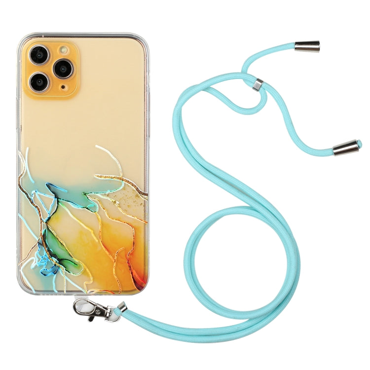 Hollow Marble Pattern TPU Shockproof Protective Case with Neck Strap Rope, For iPhone 11 Pro, For iPhone 11 Pro Max, For iPhone 12 mini, For iPhone 12 Pro