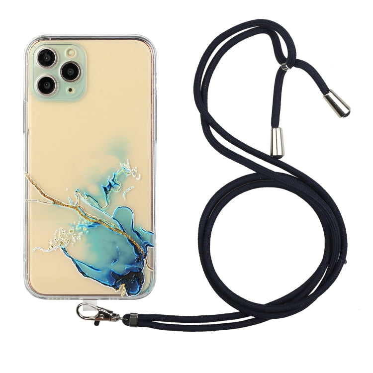 Hollow Marble Pattern TPU Shockproof Protective Case with Neck Strap Rope, For iPhone 11 Pro, For iPhone 11 Pro Max, For iPhone 12 mini, For iPhone 12 Pro