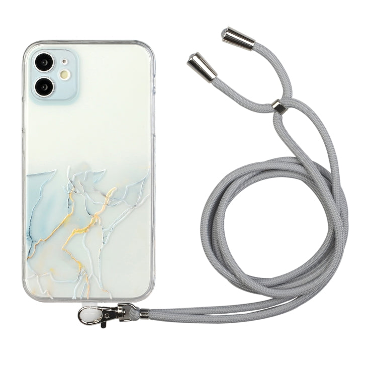 Hollow Marble Pattern TPU Shockproof Protective Case with Neck Strap Rope, For iPhone 11 Pro, For iPhone 11 Pro Max, For iPhone 12 mini, For iPhone 12 Pro