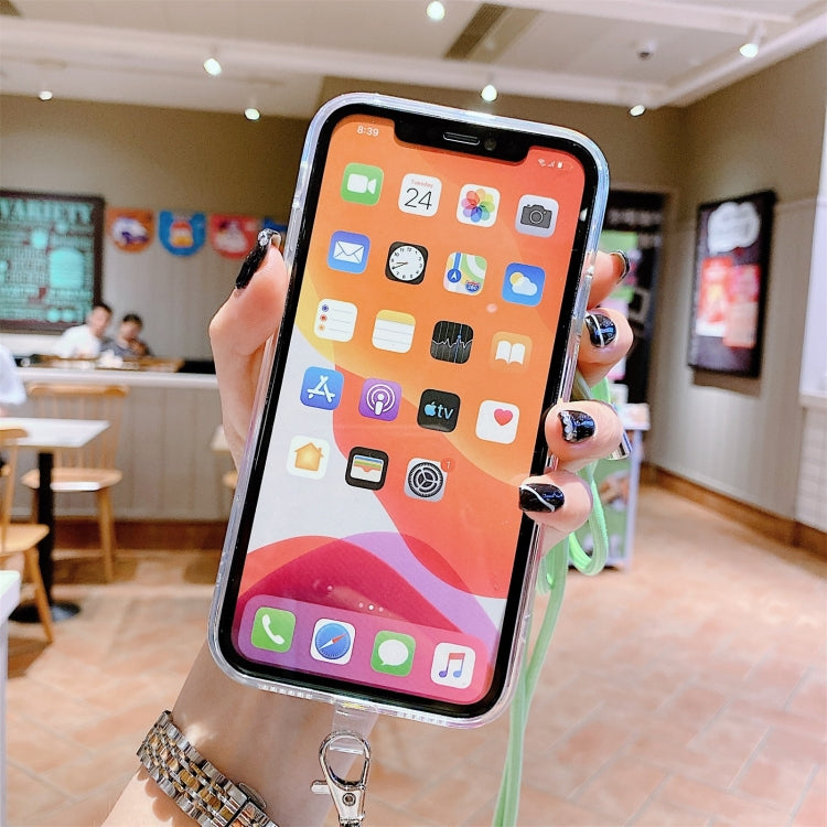 Hollow Marble Pattern TPU Shockproof Protective Case with Neck Strap Rope, For iPhone 12 Pro Max