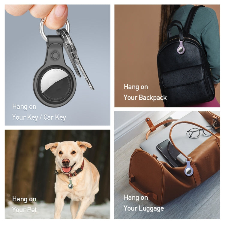 DUX DUCIS 4 PCS / Sets Frosted TPU Protective Case with Key Ring for AirTag 2nd Gen / AirTag 1st Gen