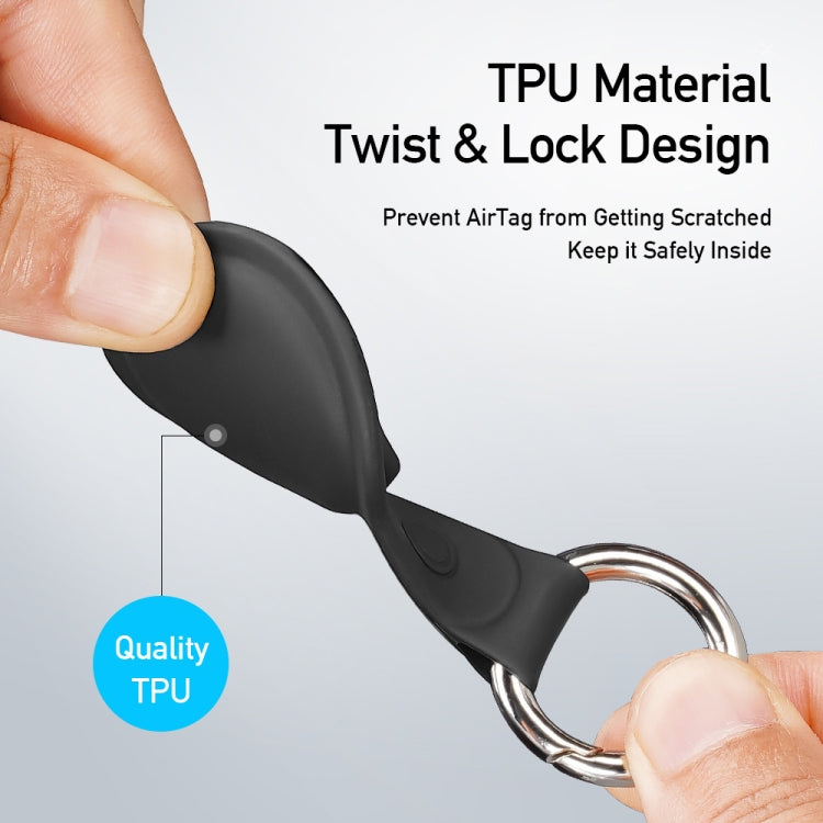 DUX DUCIS 4 PCS / Sets Frosted TPU Protective Case with Key Ring for AirTag 2nd Gen / AirTag 1st Gen