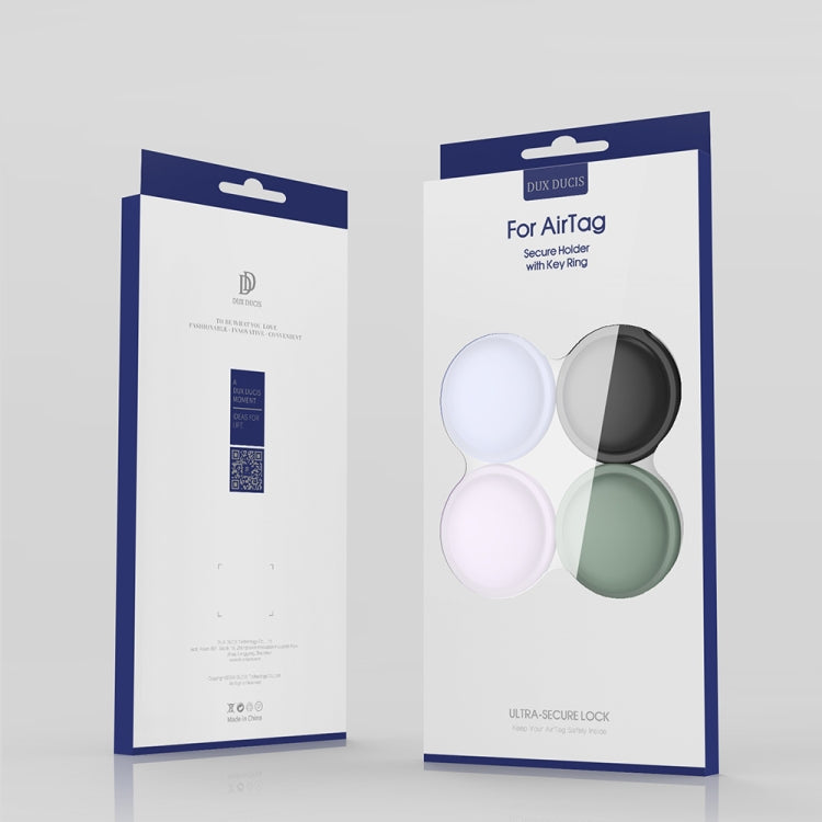 DUX DUCIS 4 PCS / Sets Frosted TPU Protective Case with Key Ring for AirTag 2nd Gen / AirTag 1st Gen