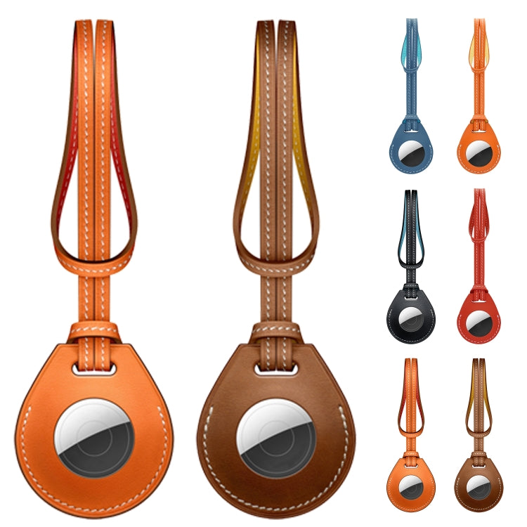 Étui de protection en cuir antichoc et anti-rayures avec boucle de suspension pour AirTag, accessoires de décoration de sac, porte-clés