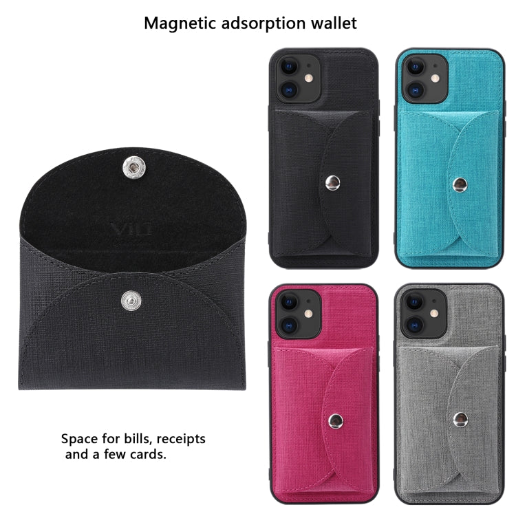 ViLi T Series TPU + PU Woven Fabric Magnetic Protective Case with Wallet, For iPhone 12 Pro