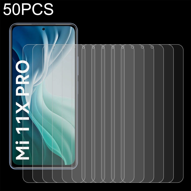 50 PCS 0.26mm 9H 2.5D Tempered Glass Film