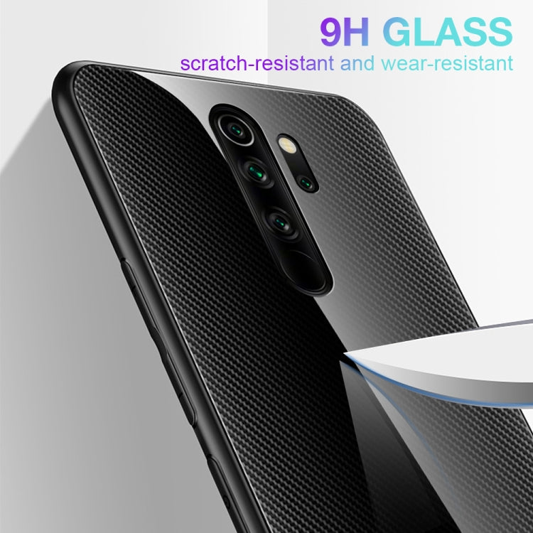 Carbon Fiber Texture Gradient Color Glass Case, For Xiaomi Redmi Note 8 Pro, For Xiaomi Redmi Note 8, For iPhone 11 Pro Max, For iPhone 11