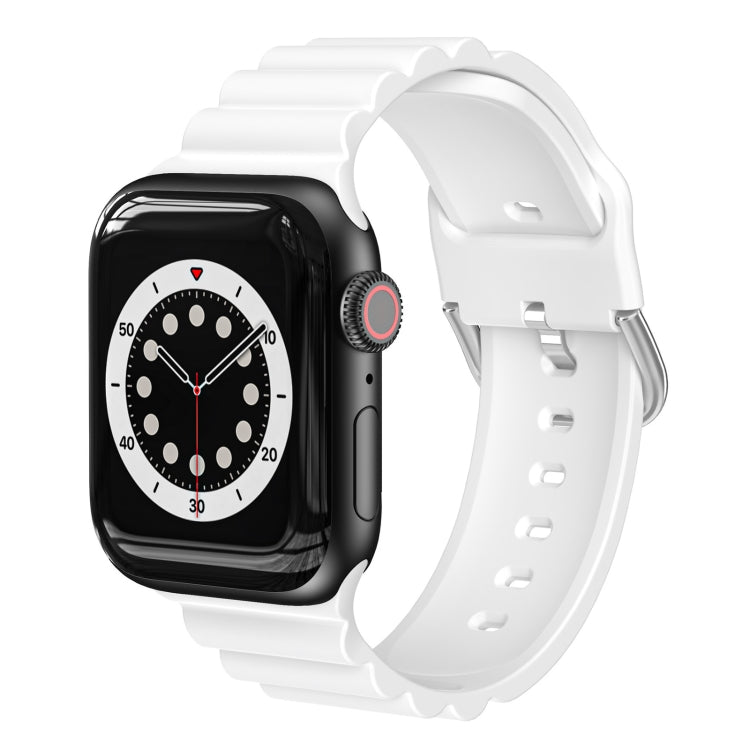 Business B Style Silicone Watch Strap, For Apple Watch Series 7 45mm / 6 & SE & 5 & 4 44mm / 3 & 2 & 1 42mm, For Apple Watch Series 7 41mm / 6 & SE & 5 & 4 40mm / 3 & 2 & 1 38mm���������������������������������������������������������������������������...