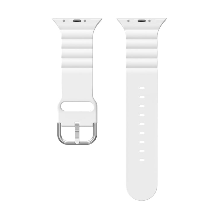 Business B Style Silicone Watch Strap, For Apple Watch Series 7 45mm / 6 & SE & 5 & 4 44mm / 3 & 2 & 1 42mm, For Apple Watch Series 7 41mm / 6 & SE & 5 & 4 40mm / 3 & 2 & 1 38mm���������������������������������������������������������������������������...