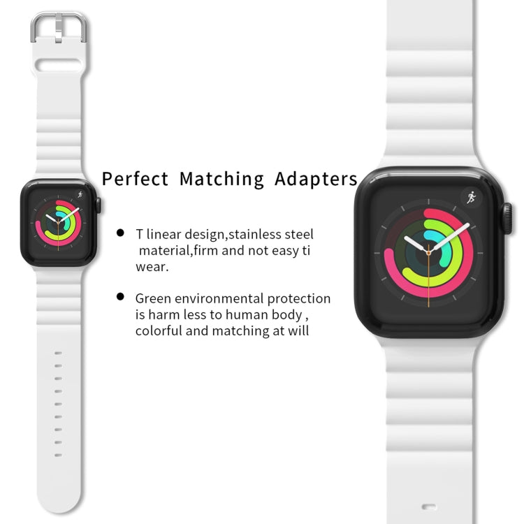 Business B Style Silicone Watch Strap, For Apple Watch Series 7 45mm / 6 & SE & 5 & 4 44mm / 3 & 2 & 1 42mm, For Apple Watch Series 7 41mm / 6 & SE & 5 & 4 40mm / 3 & 2 & 1 38mm���������������������������������������������������������������������������...