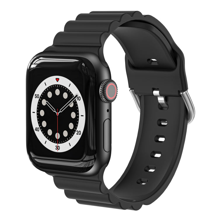 Business B Style Silicone Watch Strap, For Apple Watch Series 7 45mm / 6 & SE & 5 & 4 44mm / 3 & 2 & 1 42mm, For Apple Watch Series 7 41mm / 6 & SE & 5 & 4 40mm / 3 & 2 & 1 38mm���������������������������������������������������������������������������...