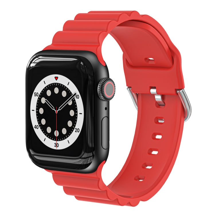 Business B Style Silicone Watch Strap, For Apple Watch Series 7 45mm / 6 & SE & 5 & 4 44mm / 3 & 2 & 1 42mm, For Apple Watch Series 7 41mm / 6 & SE & 5 & 4 40mm / 3 & 2 & 1 38mm                                                                           ...