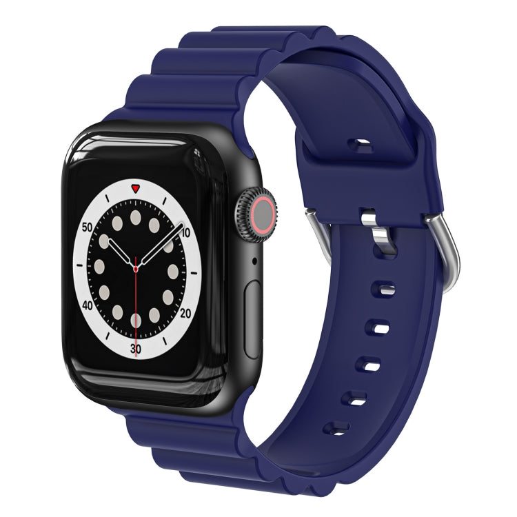 Business B Style Silicone Watch Strap, For Apple Watch Series 7 45mm / 6 & SE & 5 & 4 44mm / 3 & 2 & 1 42mm, For Apple Watch Series 7 41mm / 6 & SE & 5 & 4 40mm / 3 & 2 & 1 38mm���������������������������������������������������������������������������...