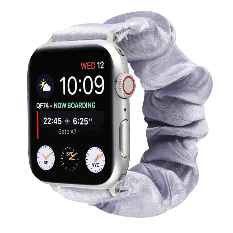 Shell Pattern Hair Ring Cloth Watch Strap, For Apple Watch Ultra 49mm / Series 8&7 45mm / SE 2&6&SE&5&4 44mm / 3&2&1 42mm, For Apple Watch Series 8&7 41mm / SE 2&6&SE&5&4 40mm / 3&2&1 38mm                                                                ...