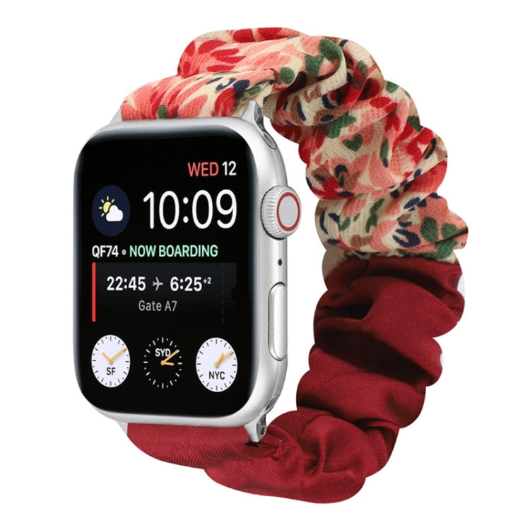 Butterfly Pattern Hair Ring Cloth Watch Strap, For Apple Watch Ultra 49mm / Series 8&7 45mm / SE 2&6&SE&5&4 44mm / 3&2&1 42mm