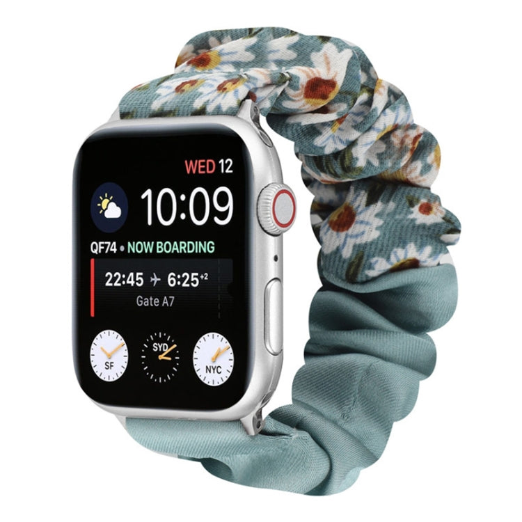 Butterfly Pattern Hair Ring Cloth Watch Strap, For Apple Watch Ultra 49mm / Series 8&7 45mm / SE 2&6&SE&5&4 44mm / 3&2&1 42mm