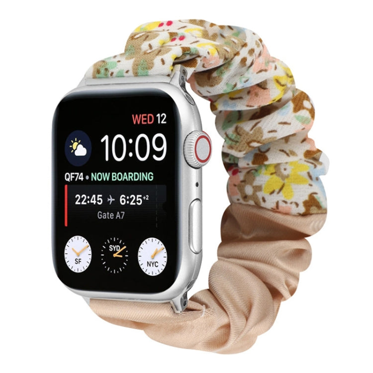 Butterfly Pattern Hair Ring Cloth Watch Strap, For Apple Watch Series 8&7 41mm / SE 2&6&SE&5&4 40mm / 3&2&1 38mm, For Apple Watch Series 7 41mm / 6 & SE & 5 & 4 40mm / 3 & 2 & 1 38mm, For Apple Watch pSeries 7 41mm / 6 & SE & 5 & 4 40mm / 3 & 2 & 1 38m...